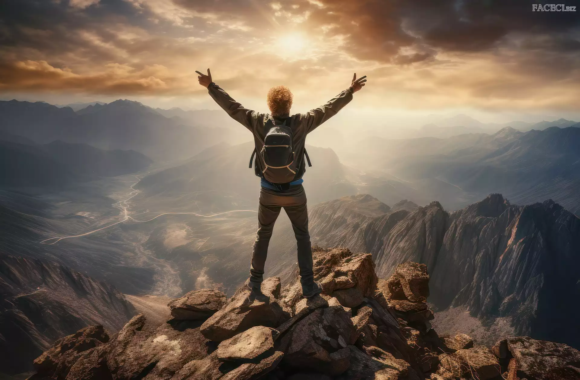 Góry, Mężczyzna, Szczyt